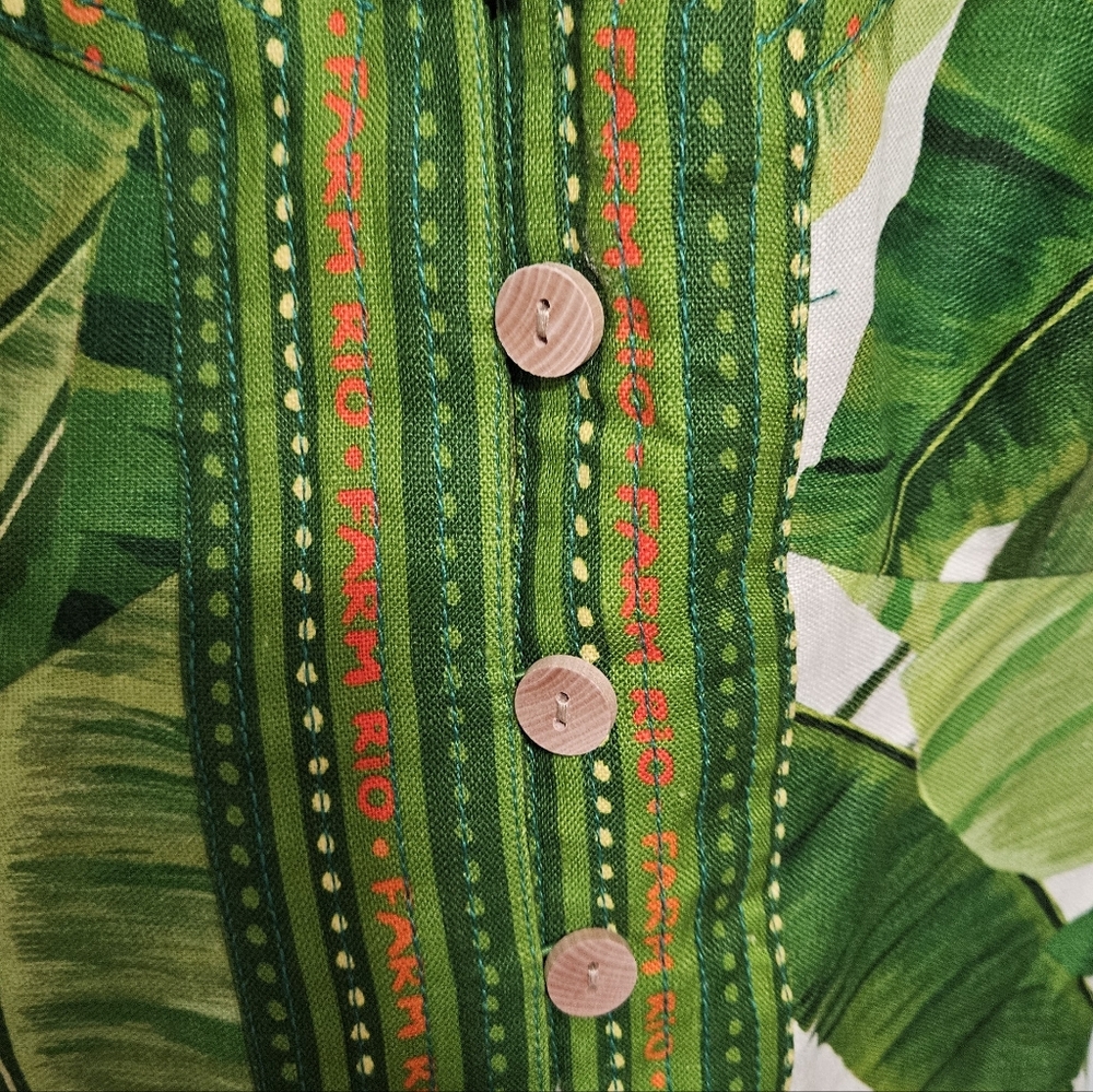 FARM RIO Fresh Forest Scarf Sweetheart-Neck Minidress Large NWT - Picture 2 of 9